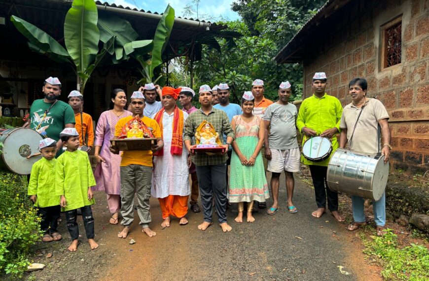 वैभववाडीत ढोल ताशाचा गजरात घराघरात गणरायाचे आगमन