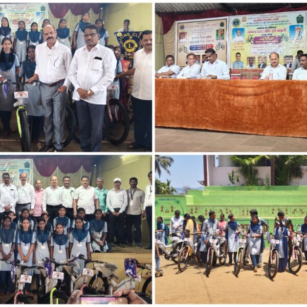 लायन्स इंटरनॅशनल लायन्स क्लब ऑफ पुणे, आकुर्डी यांच्या माध्यमातून कनेडी प्रशालेतील २१ विद्यार्थीनींना सायकल प्रदान
