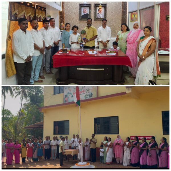 कलमठच्या आरोही मनोज मेस्त्री यांच्या हस्ते कलमठ ग्रामपंचायत मध्ये महाराष्ट्र दिनाचे ध्वजारोहण