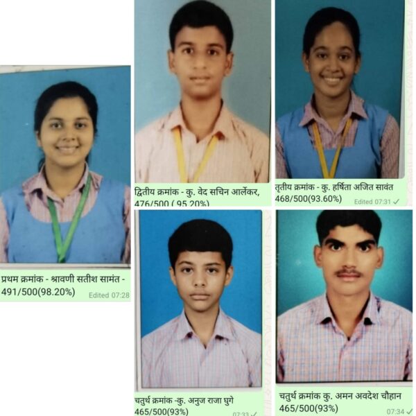 आयडियल इंग्लिश स्कूल अँड ज्युनिअर कॉलेज वरवडेचे १० वी च्या विद्यार्थ्यांचे घवघवीत यश