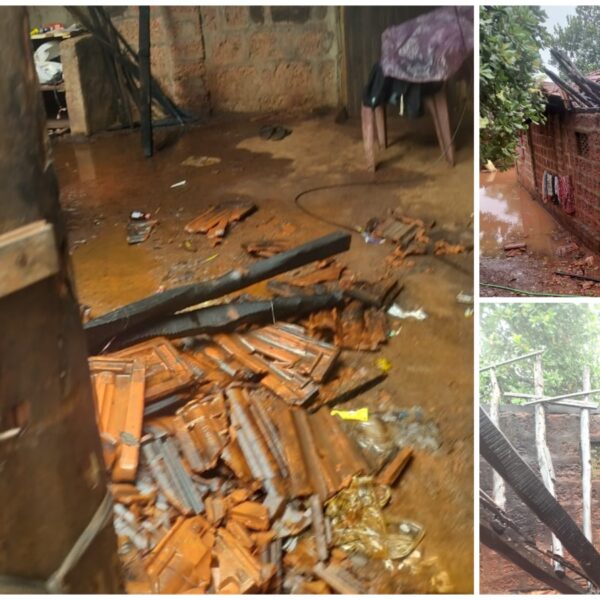 मुसळधार पावसाने घराचे छप्पर कोसळले