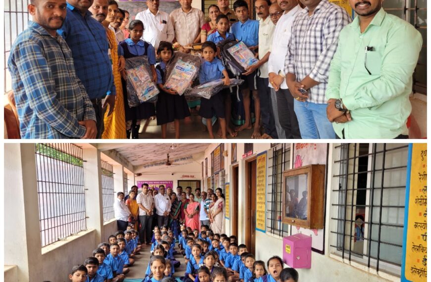 पक्षप्रमुख उद्धव ठाकरे यांच्या वाढदिवसाच्या निमित्ताने कलमठ बाजारपेठ शाळा क्र.१ मध्ये शैक्षणिक साहित्य वाटप