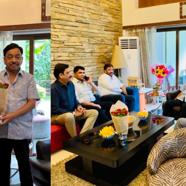 महसुल चंद्रशेखर बावनकुळे यांनी घेतली खा. नारायण राणे यांची भेट