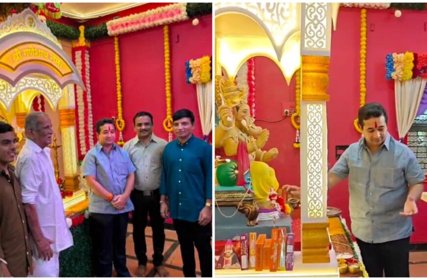 पालकमंत्री नितेश राणेंनी घेतले विनायक शेठ पारकर यांच्या घरी गणेशदर्शन