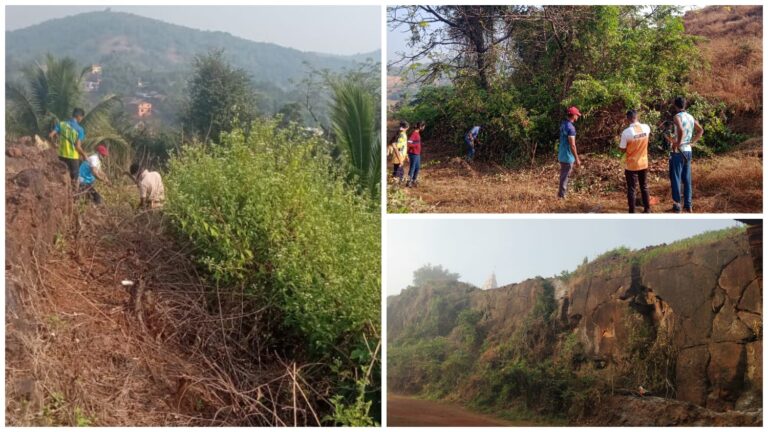 मावळे आम्ही स्वराज्याचे वैभववाडीच्या वतीने खारेपाटण किल्ला झाडा वेलींपासून करण्यात आला मुक्त