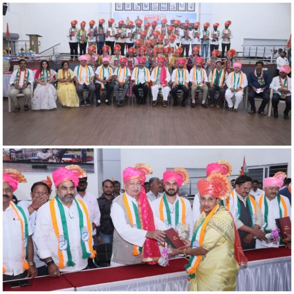 कोल्हापुरात काँग्रेसच्या नूतन नगरसेवकांचा सत्कार सोहळा…