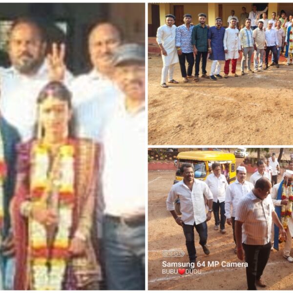 तळेरे पंचायत समिती मतदार संघात शिडवणे मतदान केंद्रावर नवदांपत्याने बजावला मतदानाचा अधिकार