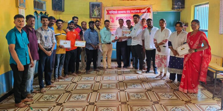 बांदिवडे रक्तदान शिबिराला उत्स्फूर्त प्रतिसाद..!