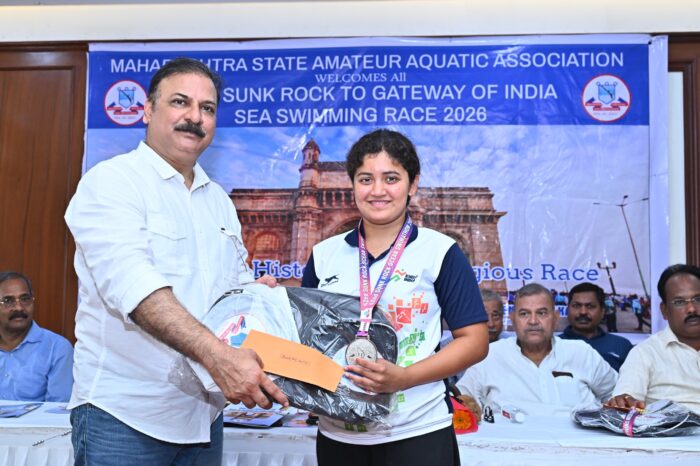 राष्ट्रीय सागरी जलतरण स्पर्धेत पूर्वा गावडेला रौप्य पदक