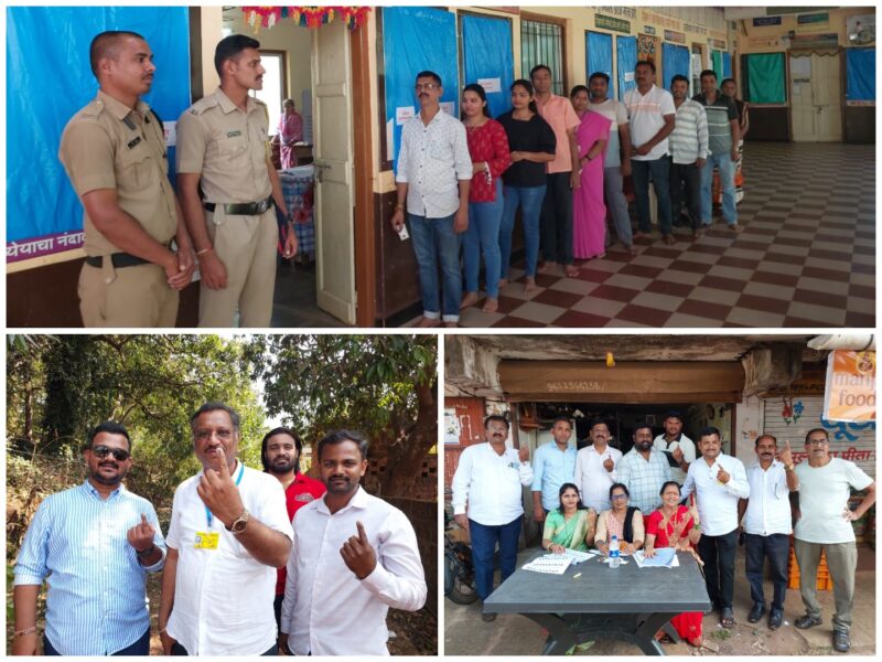 खारेपाटण येथे शांततेत ५८.४४ % मतदान