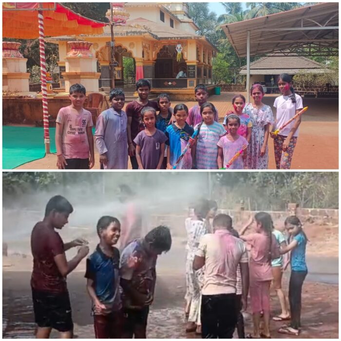 श्री लिंगेश्वर मंदिरात रंगोत्सव जल्लोषात; चिमुकल्यांची ‘होळी रे होळी’ची धम्माल