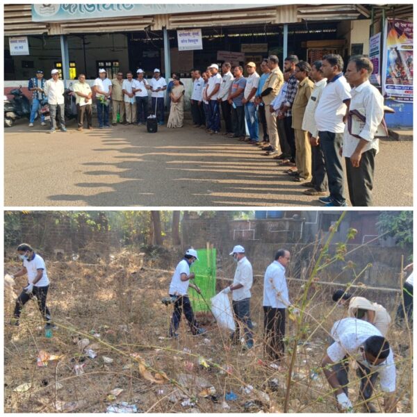 फोंडाघाट बस स्टँड परिसर झाला चकाचक