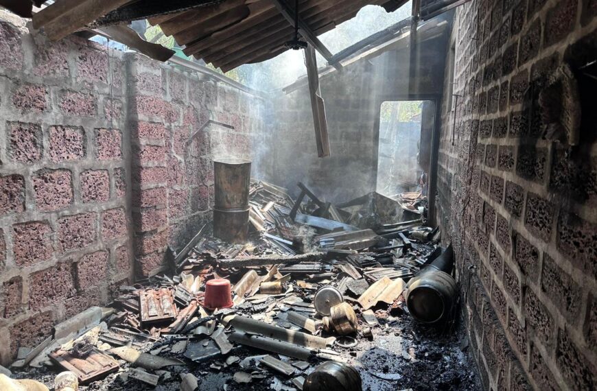 पिसेकामते येथील राहत्या घराला आग ; सिलेंडर चा स्फोट