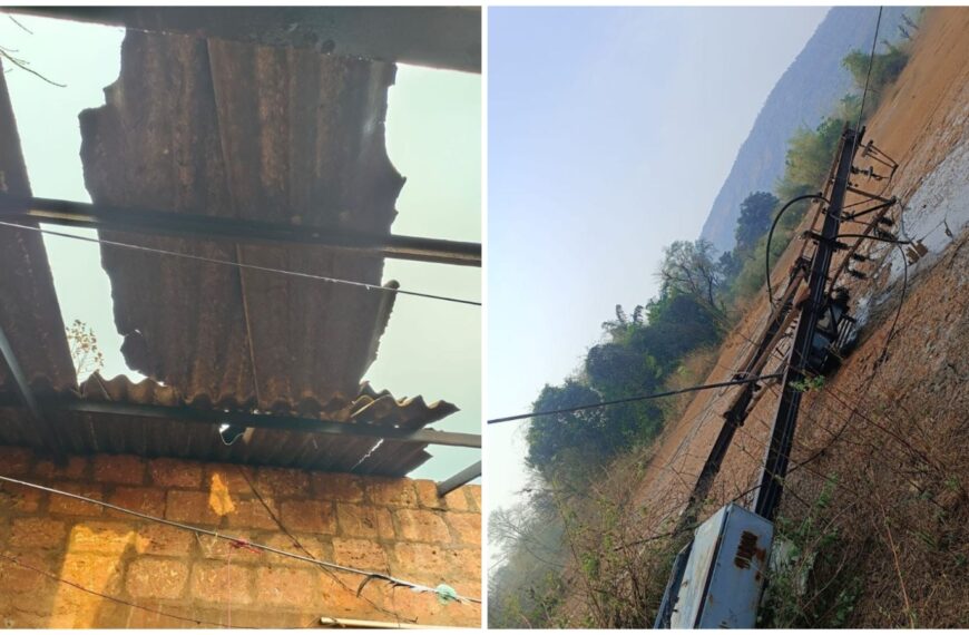 वैभववाडीला अवकाळी पाऊस व चक्रीवादळाचा फटका