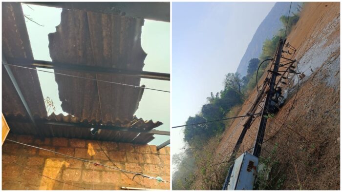 वैभववाडीला अवकाळी पाऊस व चक्रीवादळाचा फटका