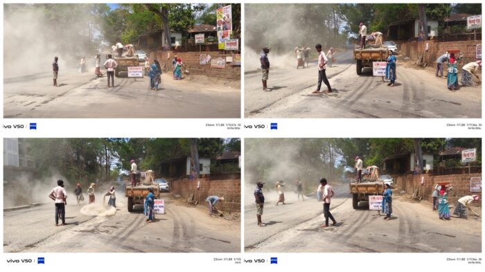 अखेर मसुरकर किनई रोड मजबुतीकरणला सुरुवात