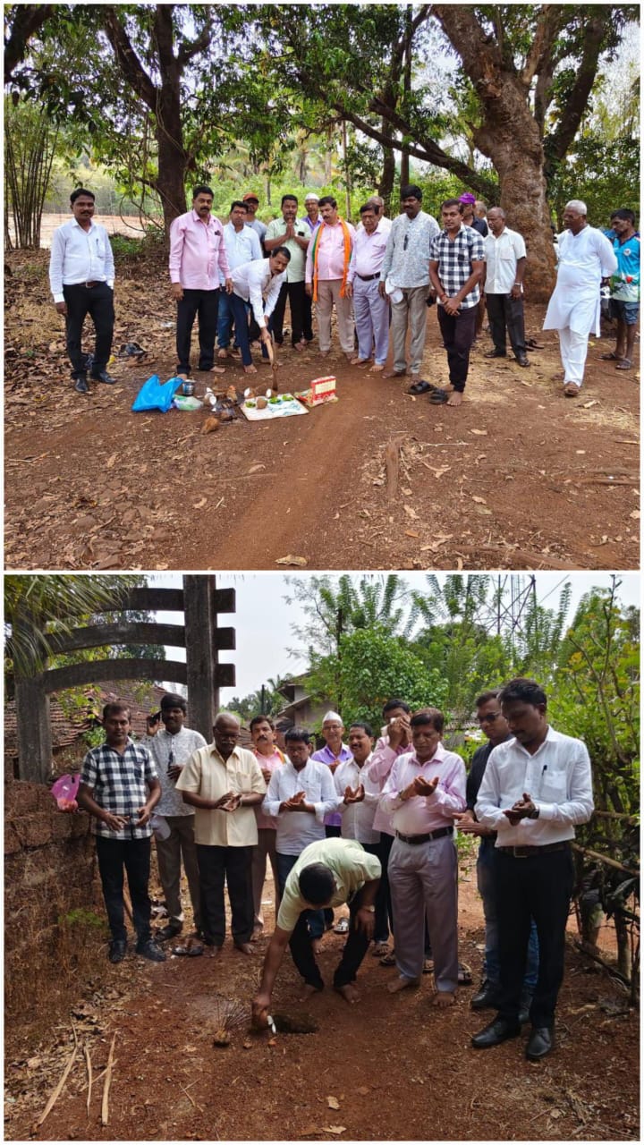 साळीस्ते कांजीरवाडी व बौद्धवाडी रस्त्याच्या कामाचा शुभारंभ