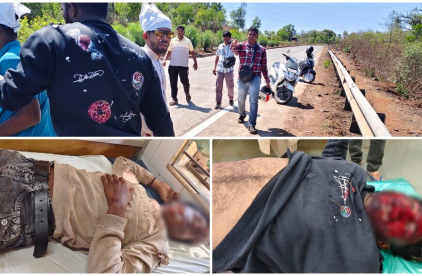 मुंबई गोवा महामार्गावर हुंबरट पावणादेवी मंदिरनजीक दुचाकी अपघात,दोन तरुण जखमी