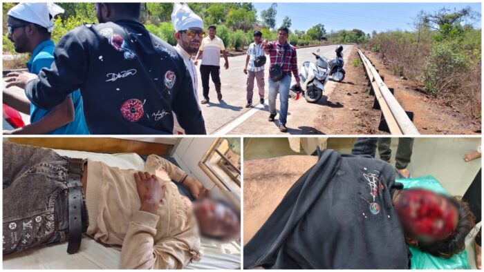 मुंबई गोवा महामार्गावर हुंबरट पावणादेवी मंदिरनजीक दुचाकी अपघात,दोन तरुण जखमी