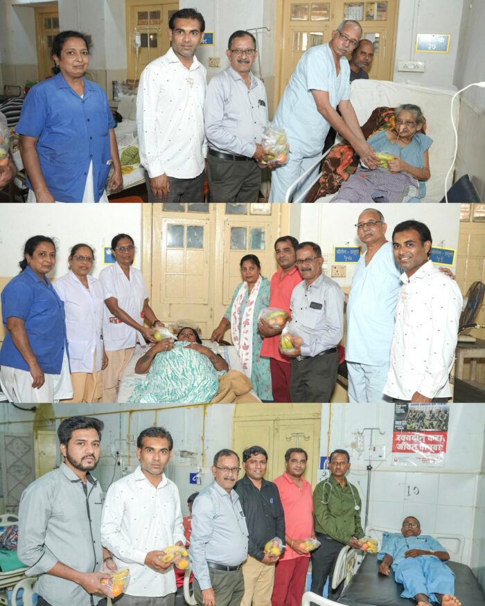 भाजपाच्या स्थापना दिनानिमित्त रुग्णांना फळ वाटप