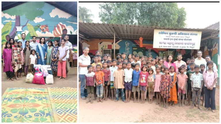 आर्किटेक्ट शंकर सावंत यांच्या वाढदिवसनिमित्त नाग्या महादू आश्रमात शैक्षणिक साहित्य भेटवस्तू वाटप