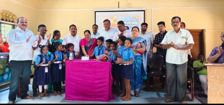 शिडवणे नं. १ शाळेत खासदार नारायण राणे यांचा ७४ वा वाढदिवस उत्साहात साजरा