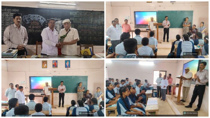 कर्नल विजय सावंत यांचे कनेडी विद्यालयात इंग्रजी व्याकरण मार्गदर्शन