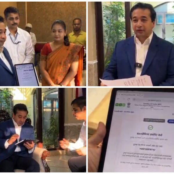 स्वगणना करीत पालकमंत्री नितेश राणे यांच्या हस्ते सिंधुदुर्ग जिल्हा जनगणनेचा शुभारंभ