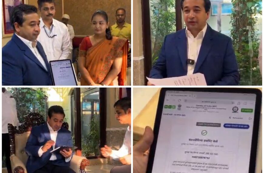 स्वगणना करीत पालकमंत्री नितेश राणे यांच्या हस्ते सिंधुदुर्ग जिल्हा जनगणनेचा शुभारंभ