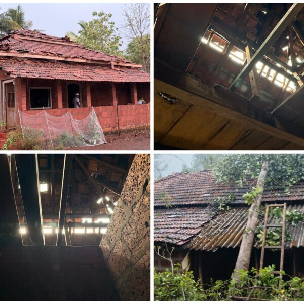 सलग तिसऱ्या दिवशी वैभववाडीत वादळी पावसाचा तडाखा; ४१ घरांची छपरे उडाली