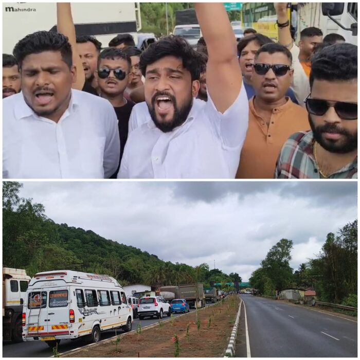 महाराष्ट्र – गोवा सीमेवर चक्काजाम ; मारहाणीच्या निषेधार्थ युवा सेनेचा&hellip;