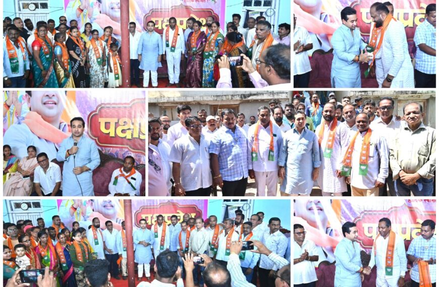 पडेल मंडलात उबाठाला पूर्णविराम; पंचायत समिती सदस्य विष्णू घाडी, तालुकाप्रमुख जयेश नर यांच्यासह शेकडो कार्यकर्त्यांचा ना. नितेश राणे यांच्या हस्ते भाजपात प्रवेश