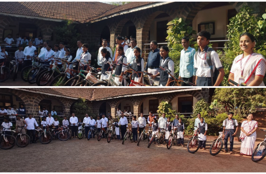 खारेपाटण येथे लायन्स क्लब ऑफ बॉम्बे च्या वतीने १८ गरजू विद्यार्थ्यांना सायकलींचे वाटप