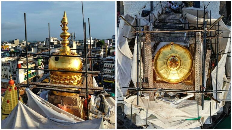 करवीर निवासिनी श्री अंबाबाई मंदिराच्या शिखरावर सोन्याचा कळस बसविल्याने मंदिराच्या वैभवात भर