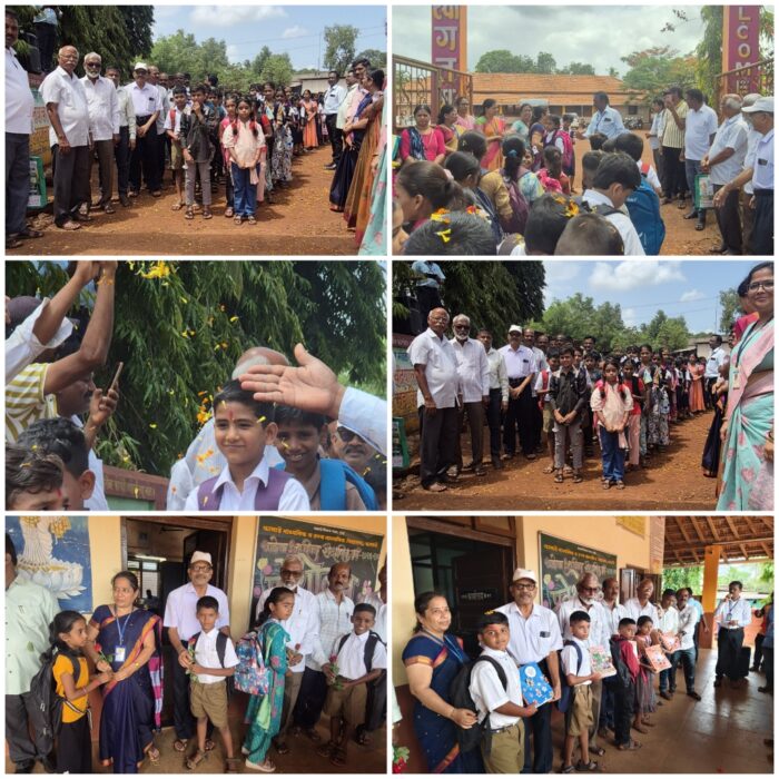 कासार्डे माध्यमिक विद्यालयात नवागत विद्यार्थ्यांचे पुष्पवृष्टीतून जंगी स्वागत…