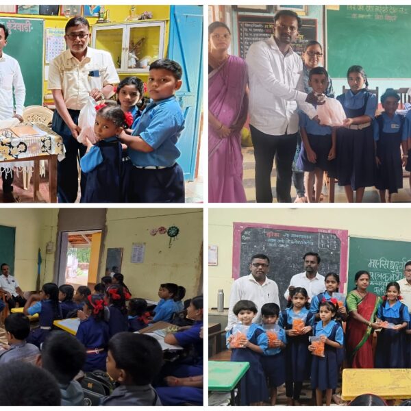 पालकमंत्री नितेश राणे यांच्या वाढदिवसानिमित्त तरंदळेतील शालेय विद्यार्थ्यांना खाऊ वाटप