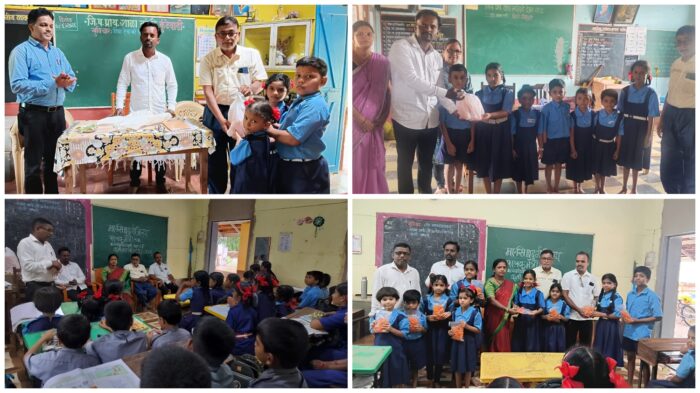 पालकमंत्री नितेश राणे यांच्या वाढदिवसानिमित्त तरंदळेतील शालेय विद्यार्थ्यांना खाऊ वाटप