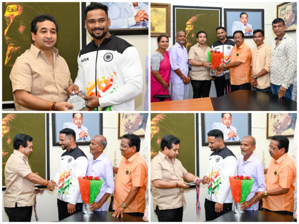 अमित कदम यांचा पालकमंत्री नितेश राणे यांच्या हस्ते सत्कार