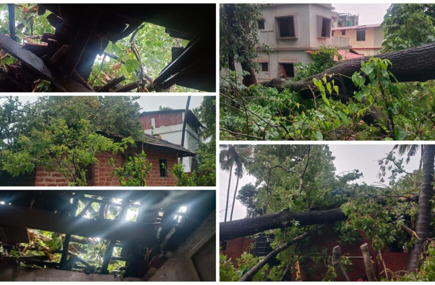 मुसळधार पावसात कलमठ गावडेवाडी येथील हरमलकर कुटुंबावर संकट