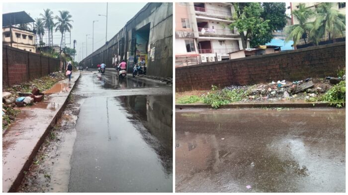 तरंदळे ब्रीज परिसर व एस.एम. हायस्कूल फूटपाथ स्वच्छ