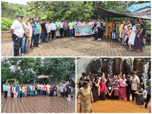 सावडाव धबधब्याच्या निसर्गरम्य वातावरणात पत्रकार कुटुंबियांचा आनंद द्विगुणीत
