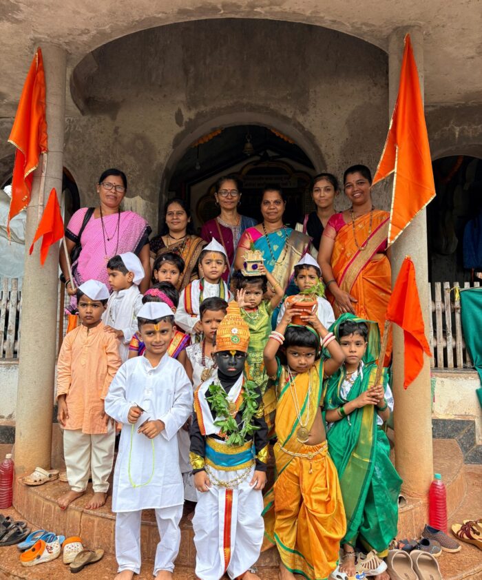 बांद्यात निमजगा अंगणवाडीच्या चिमुकल्यांची आषाढी एकादशी निमित्त दिंडी