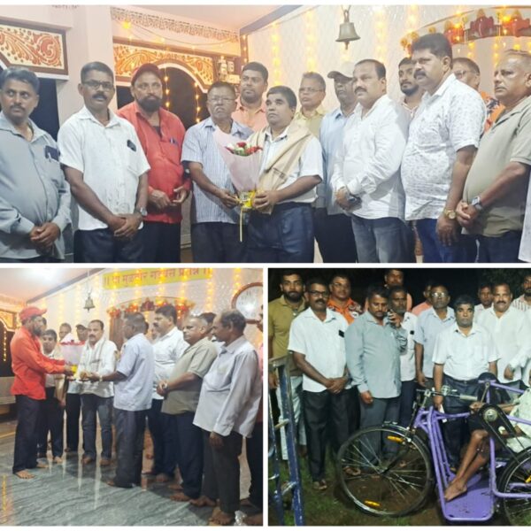 भाजपा दिव्यांग आघाडीचा समाजाभिमुख उपक्रम; वजराठ पेडणेकरवाडीतील दिव्यांग रमेश पेडणेकर यांना ट्रायसायकल भेट