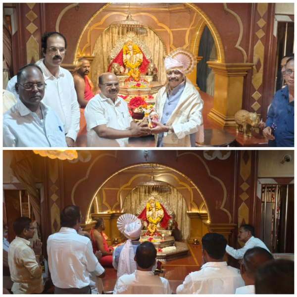 वाढदिवसानिमित्त नगराध्यक्ष संदेश पारकरांनी घेतले भालचंद्र महाराजांचे आशीर्वाद