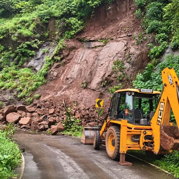 भुईबवाडा घाटात दरड कोसळली