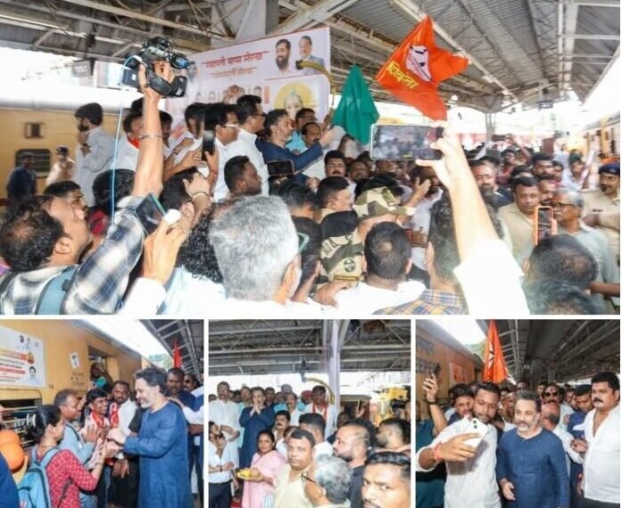निलेश राणेंच्या शिवसेना एक्सप्रेसने कोकणातील गणेश भक्त कोकणात रवाना