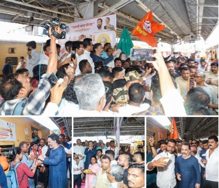 निलेश राणेंच्या शिवसेना एक्सप्रेसने कोकणातील गणेश भक्त कोकणात रवाना