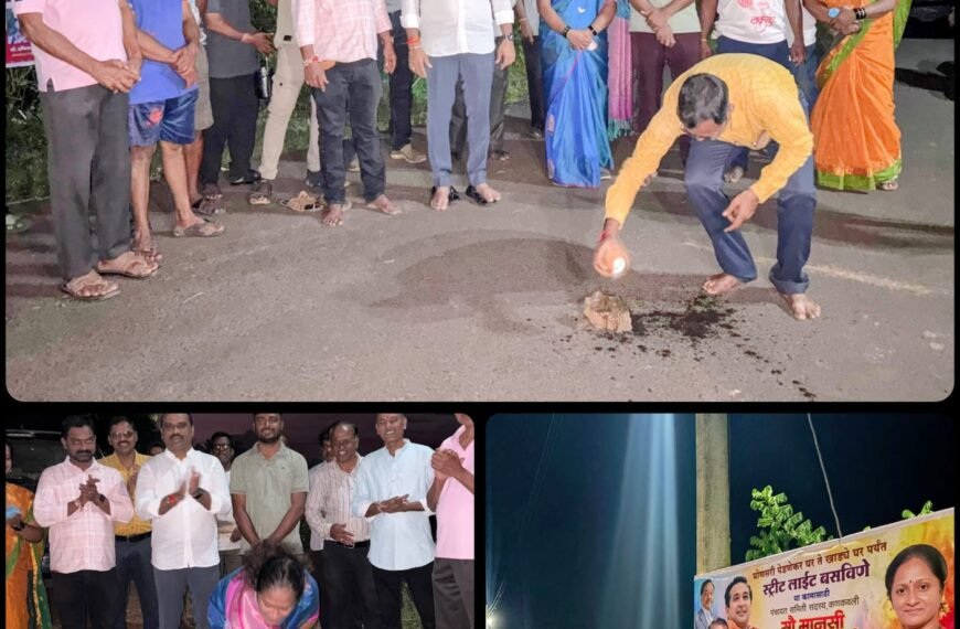 घोणसरी-पिंपळवाडी-खवळेभाटले येथे स्ट्रीट लाईट कामांचा शुभारंभ