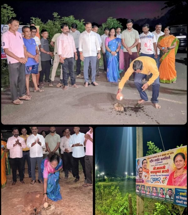 घोणसरी-पिंपळवाडी-खवळेभाटले येथे स्ट्रीट लाईट कामांचा शुभारंभ