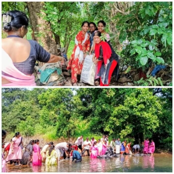 फोंडाघाट उगवाई नदीवर पहिल्या कच्च्या बंधाऱ्याची उभारणी!